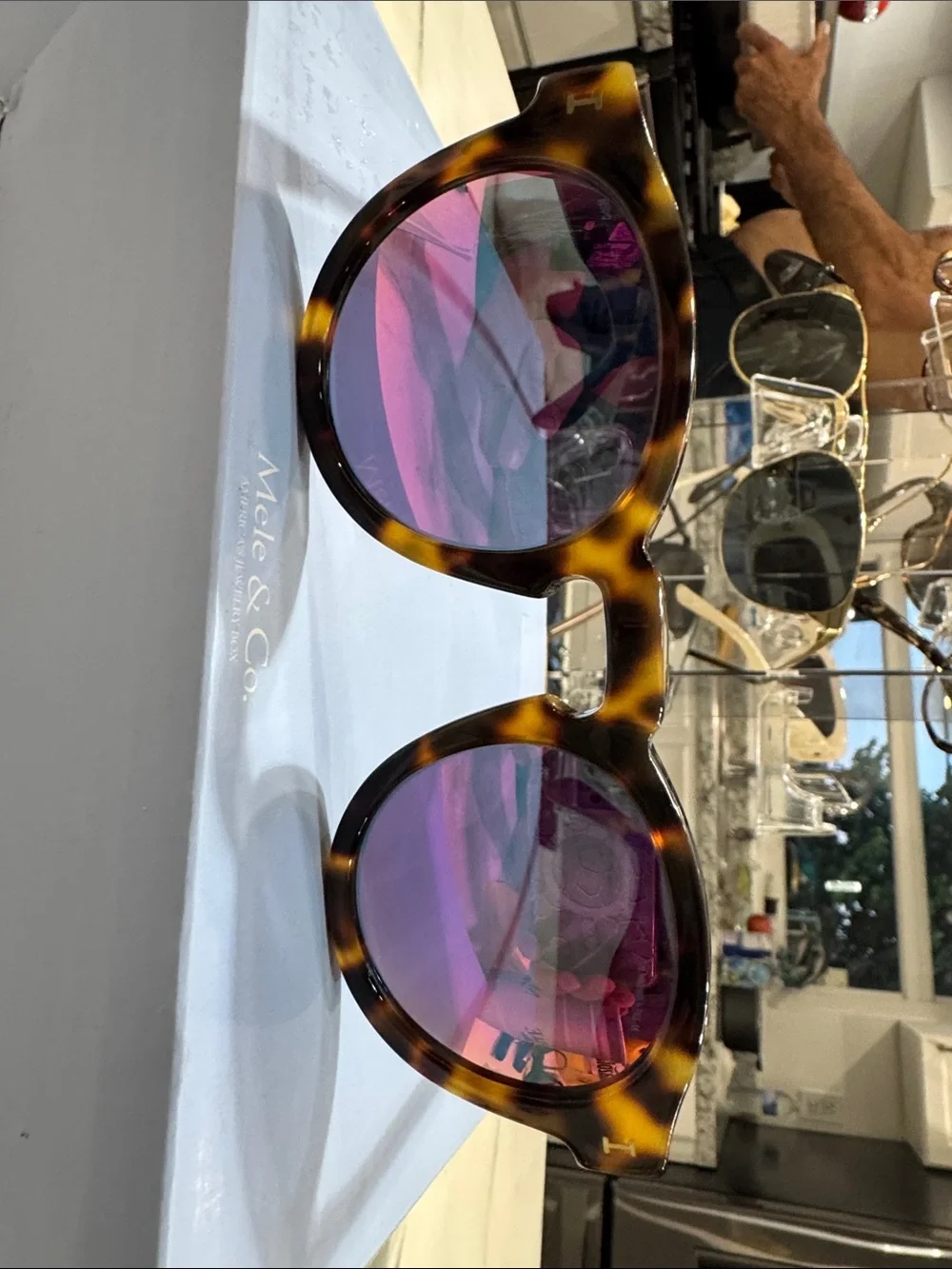Illesteva Leonard Tortoiseshell Sunglasses with Purple Lenses ( made in Italy)